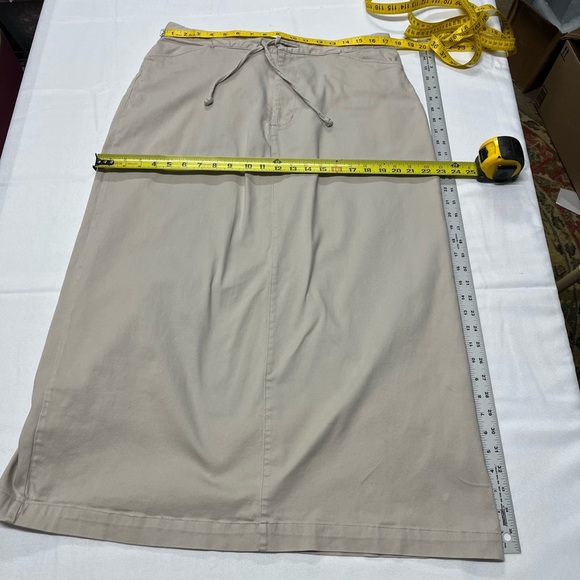 Cherokee long skirt pockets beige Cotton Women’s XL Vintage Fitted Maxi w/Slit - Picture 6 of 9